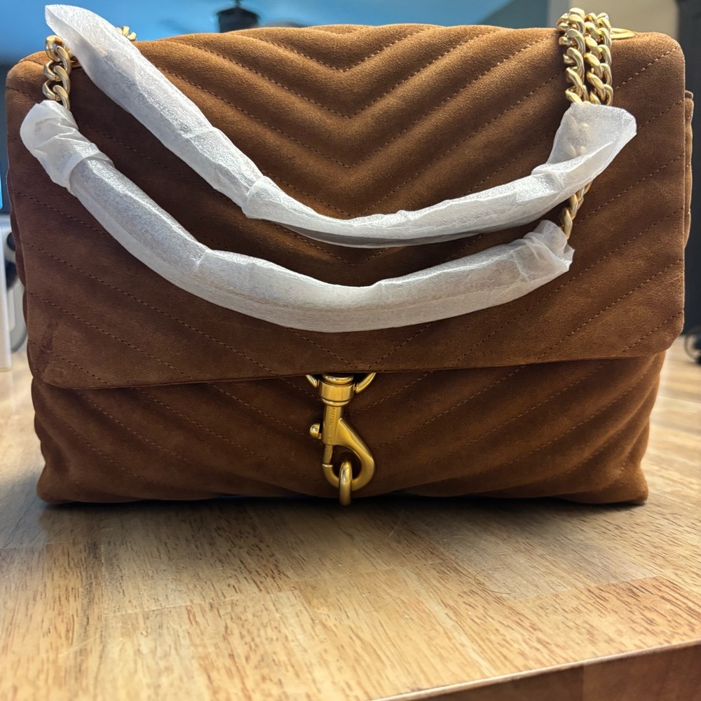 Rebecca Minkoff Edie Flap Quilted Suede Shoulder Bag